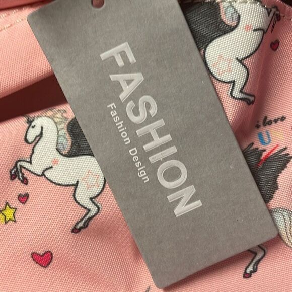 Fashion Design Girls Unicorn Print School Bag Rucksack Backpack Pink 16” NWT - Picture 5 of 5